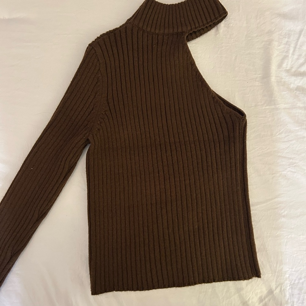 Bershka Brown Ribbed Sweater